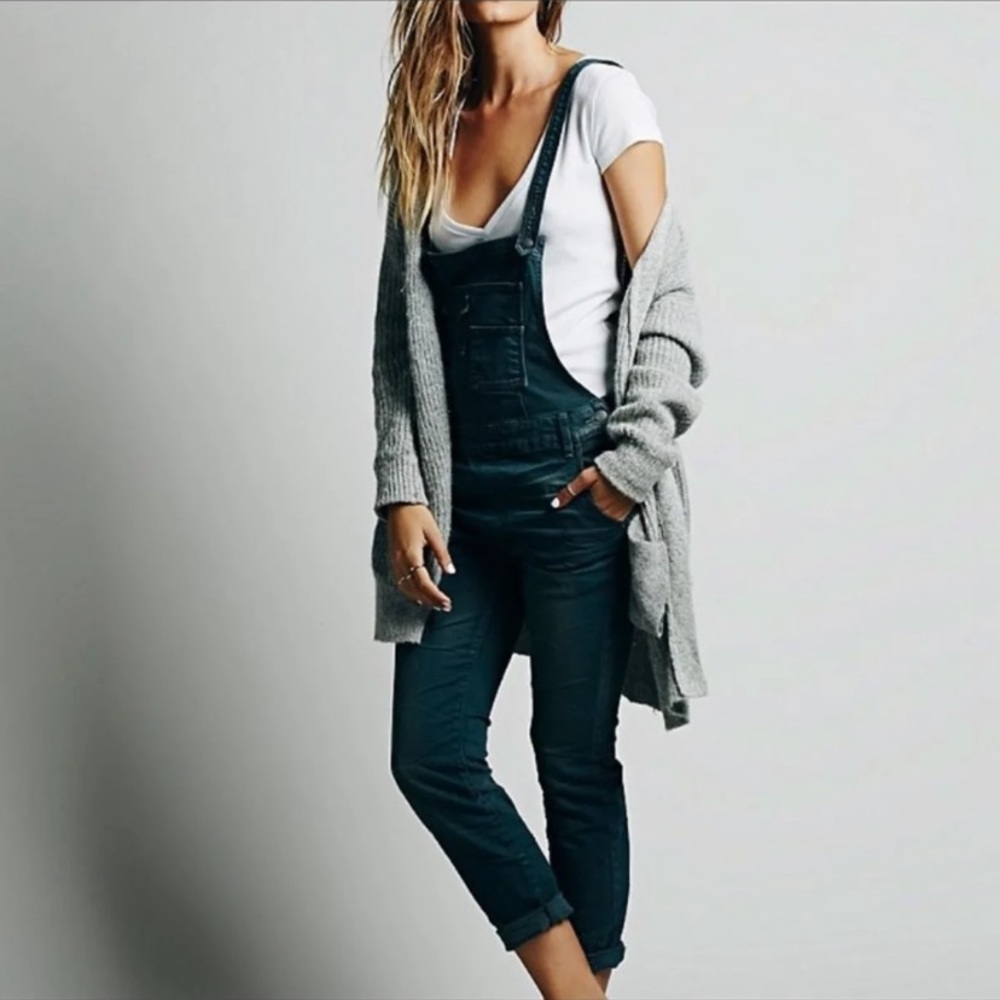 Free People skinny overalls